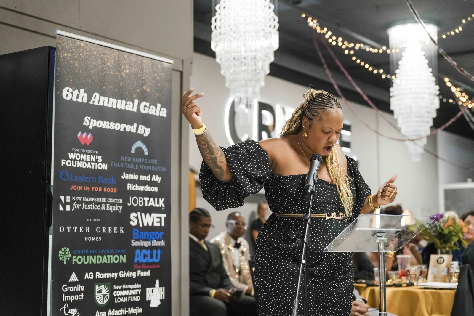 The backdrop, BLM New Hampshire Gala