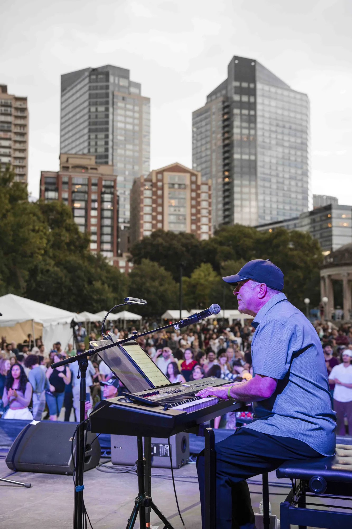At the piano, Embrace ¡Con Salsa!