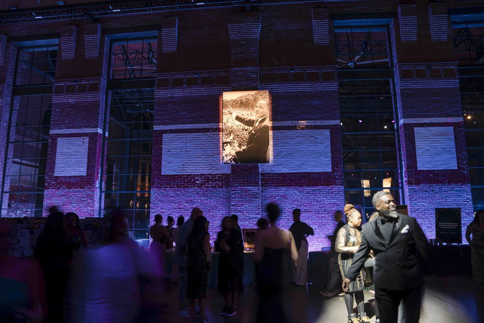 Under the projections, The Embrace Gala