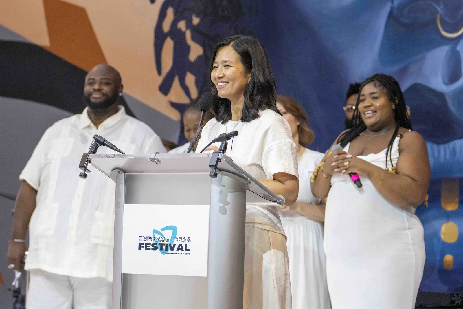 At the podium, Embrace Ideas Festival