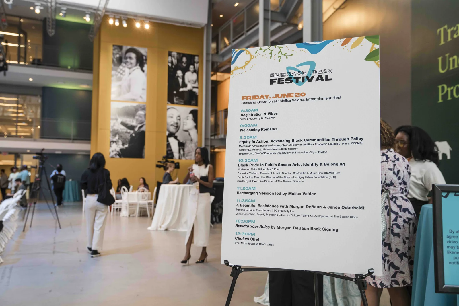 The day&rsquo;s program, Embrace Ideas Festival